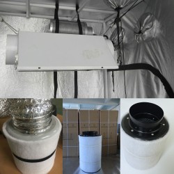 Centrifugal fan / activated carbon air filter - for LED plant grow light - 220VGrow Lights