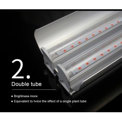 Plant grow LED phyto lamp - hanging double tube - full spectrum - hydroponic - 50cmGrow Lights
