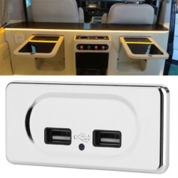 Dual USB charger - socket outlet - with blue LED indicator - for car / caravan - 5V/3.1AInterior accessories