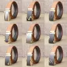 Genuine leather belt with automatic buckle - brownBelts