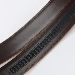 Genuine leather belt with automatic buckle - brownBelts