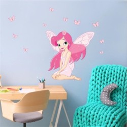Beautiful cartoon butterfly girl - wall sticker - 70 * 80cmWall stickers