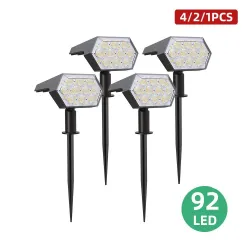 Solar powered lights - landscape spotlights - 3 lighting modes - 92 LED - IP67 waterproofSolar lighting