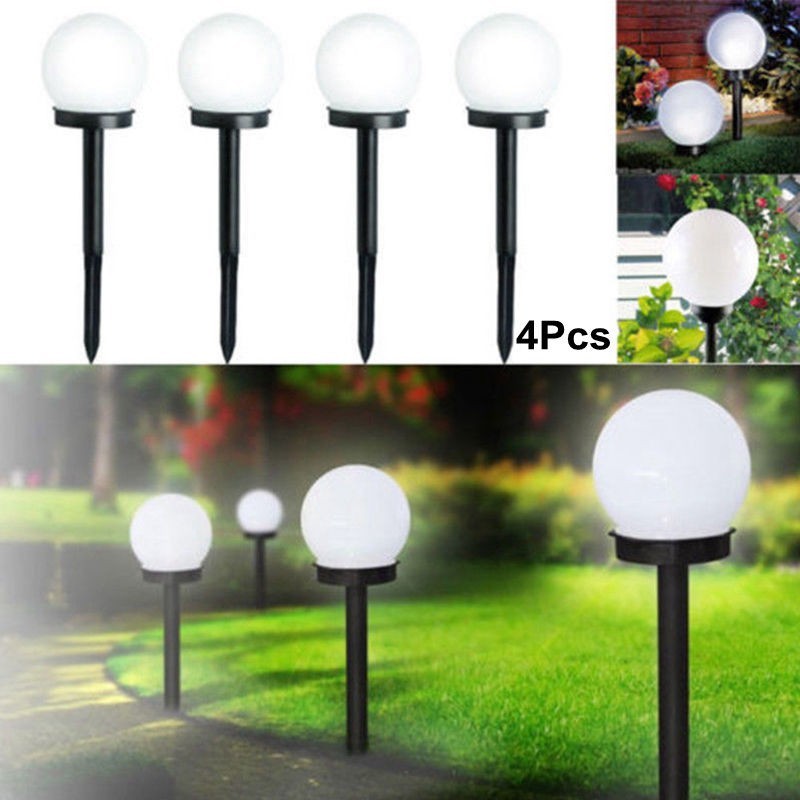 Garden solar light - ground stick - round ball - LED - waterproof - 4 piecesSolar lighting