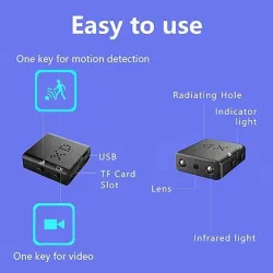 Mini security camera - full HD - 1080P - night vision - motion detection - video / voice recorderSecurity cameras