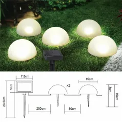 Garden solar light - half globe shaped - 5 LED - waterproof - ground mountedSolar lighting