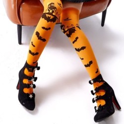 Halloween knee socks - pumpkin - batLingerie