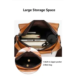 Leather shoulder bag - with zipper - wallet - waterproofBags