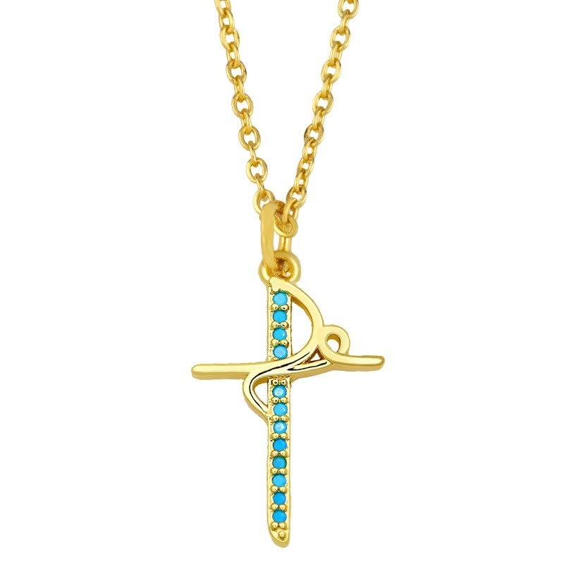 Colorful Transparent Cross Pendant Necklace – Intuitive Bazaar