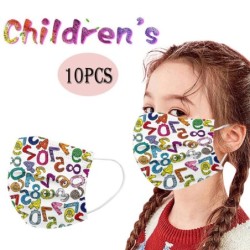 Protective face / mouth mask - 3-layer - disposable - cartoon print - for kids - 10 piecesMouth masks