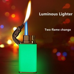 Metal lighter with a double flame - glowing in the darkLighters