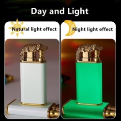 Metal lighter with a double flame - glowing in the darkLighters
