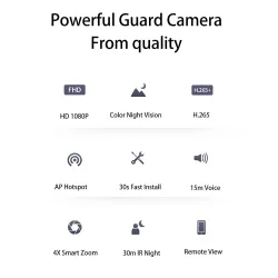 Security CCTV camera - human detection - auto tracking - HD night vision - waterproof - 1080P - 2MP - PTZ - WiFiSecurity cameras