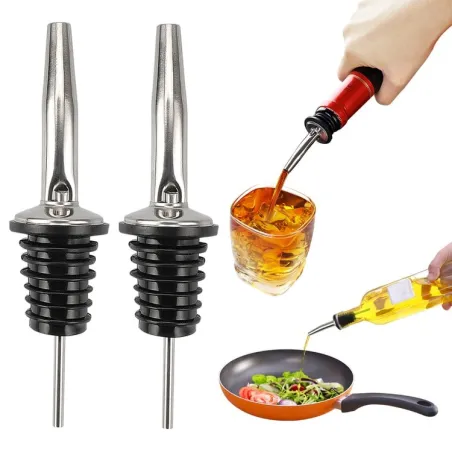Stainless steel spout - pourer - dispenser - stopper - for wine / vinegar / oil bottleBar supply