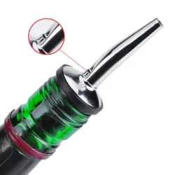 Stainless steel spout - pourer - dispenser - stopper - for wine / vinegar / oil bottleBar supply