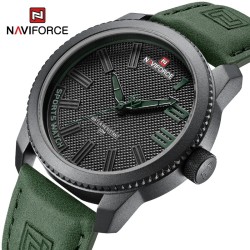 NAVIFORCE - military sports watch - Quartz - waterproof - leather strap - greenWatches