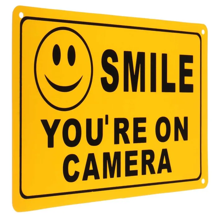 Vinyl warning sticker - Smile You're On CameraSecurity cameras