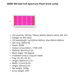 LED plant grow light - full spectrum - 300W - 1600WGrow Lights