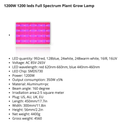LED plant grow light - full spectrum - 300W - 1600WGrow Lights