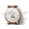 LOBINNI - luxury Quartz watch - moon phase - waterproof - leather strap - white / brownWatches