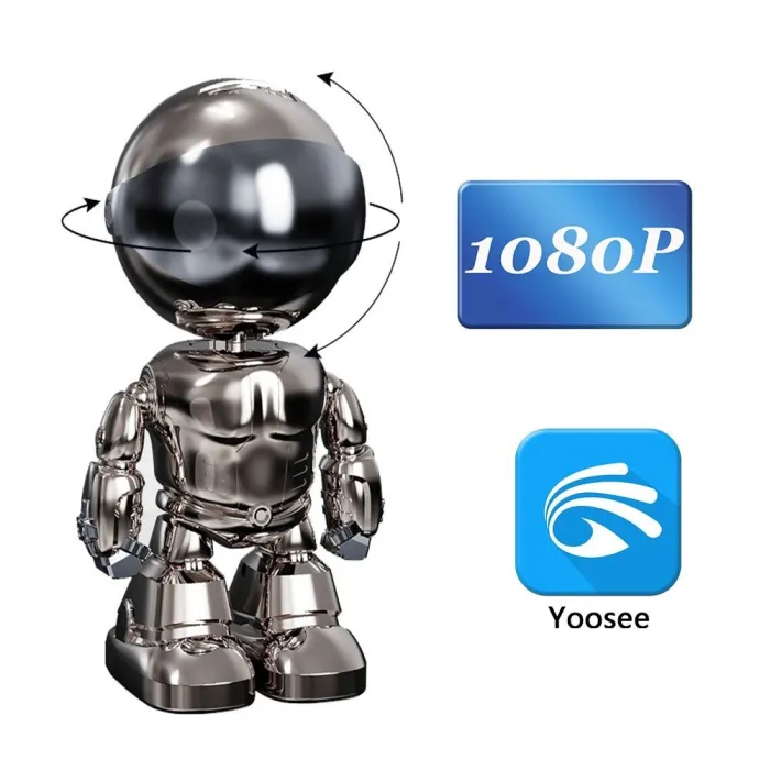 WiFi security camera - two-way audio - 1080P - 4MP - PTZ Wifi - IP - black robotSecurity cameras