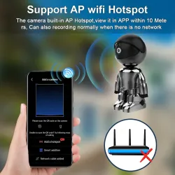 WiFi security camera - two-way audio - 1080P - 4MP - PTZ Wifi - IP - black robotSecurity cameras