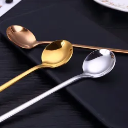 Round stainless steel long teaspoon - 13cmCutlery
