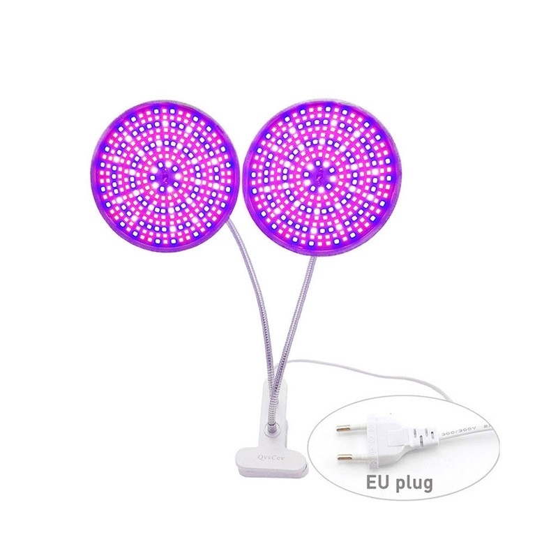 Plant grow lamp - dual head - hydroponic - full spectrum - with desk clip - 290 LED - E27Grow Lights
