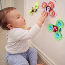 Baby rotatable toy - fidget spinner - with suction cup - 3 piecesFidget Spinner