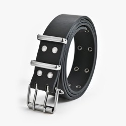 Punk style leather belt - double metal ringsBelts
