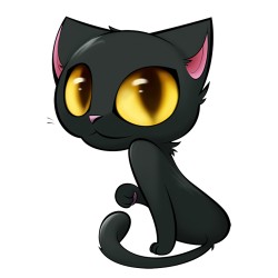 Big eyed black cat - car stickerStickers