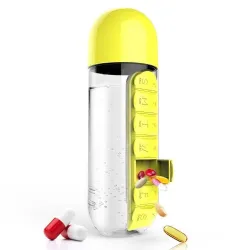 Daily pill organizer - box - water bottle - leak-proof - 600mlWater bottles