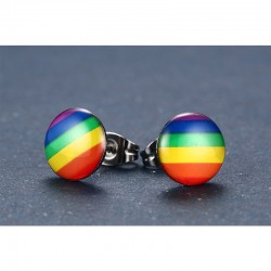 Rainbow round stud earringsEarrings