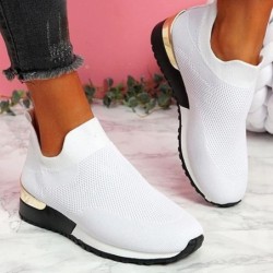 Mesh sports sneakers - slip on shoes - with high platformShoes