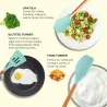 Silicone kitchen utensils - with wooden handle - 11 piecesCutlery