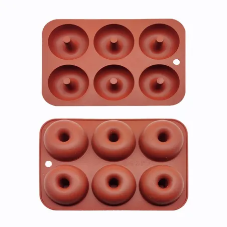 Silicone donut mold - non-stick baking tray - 6 holesBakeware