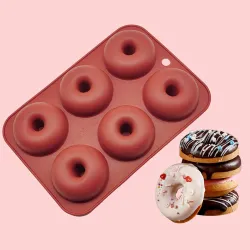 Silicone donut mold - non-stick baking tray - 6 holesBakeware