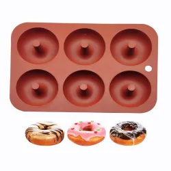 Silicone donut mold - non-stick baking tray - 6 holesBakeware