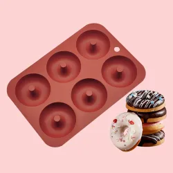 Silicone donut mold - non-stick baking tray - 6 holesBakeware