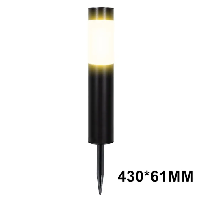 Solar garden light - stainless steel ground pillar - tubeSolar lighting