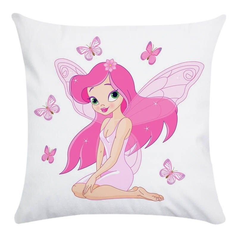 Pink little fairy - cushion cover - cotton - 45 * 45cmCushion covers