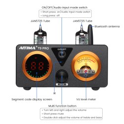 AIYIMA T9 PRO - APTX HD Bluetooth audio amplifier - 100W * 2 - HiFi Stereo with VU meterAmplifiers