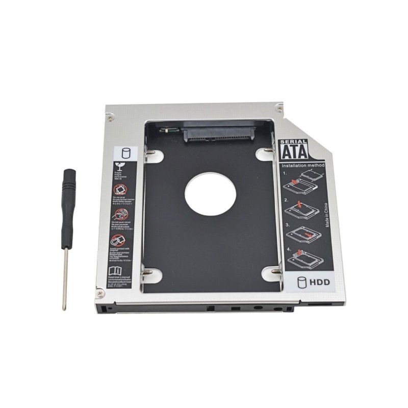 Universal aluminum SATA HDD Caddy 12.7mm box case enclosure optical bayHard drives