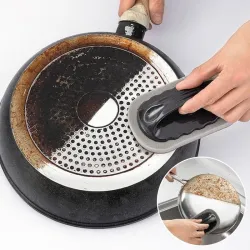 Magic emery sponge brush - rust removing cleaner with handle for kitchen & bathCleaning