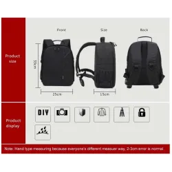 Canon Nikon DSLR HU-00 Waterproof Shockproof Padded Backpack CaseCamera