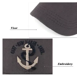 Baseball cap with anchor - cotton - adjustable - unisexHats & Caps