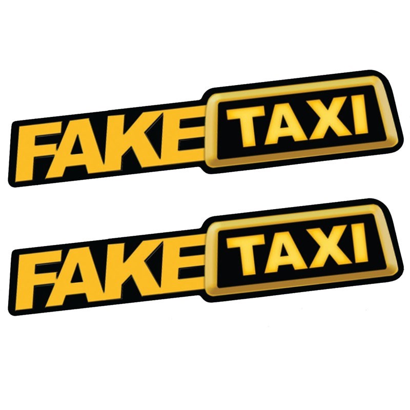 Fake Taxi - reflective car sticker - decal 2 piecesStickers
