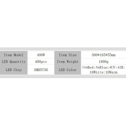 400W/1200W/1600W LED grow light UV/IR AC85265V SMD5730 full spectrumGrow Lights