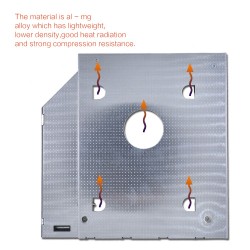 Universal aluminum SATA HDD Caddy 12.7mm box case enclosure optical bayHard drives