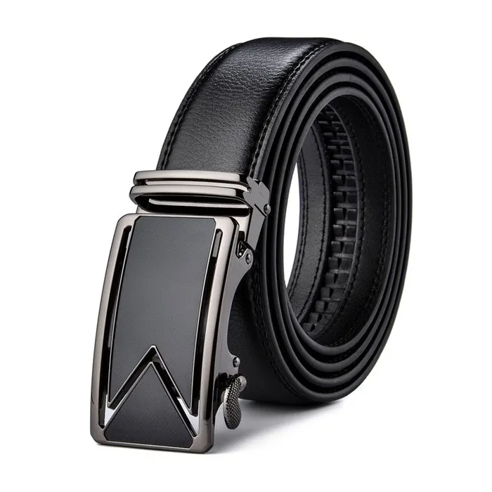 Genuine leather belt with automatic buckleBelts